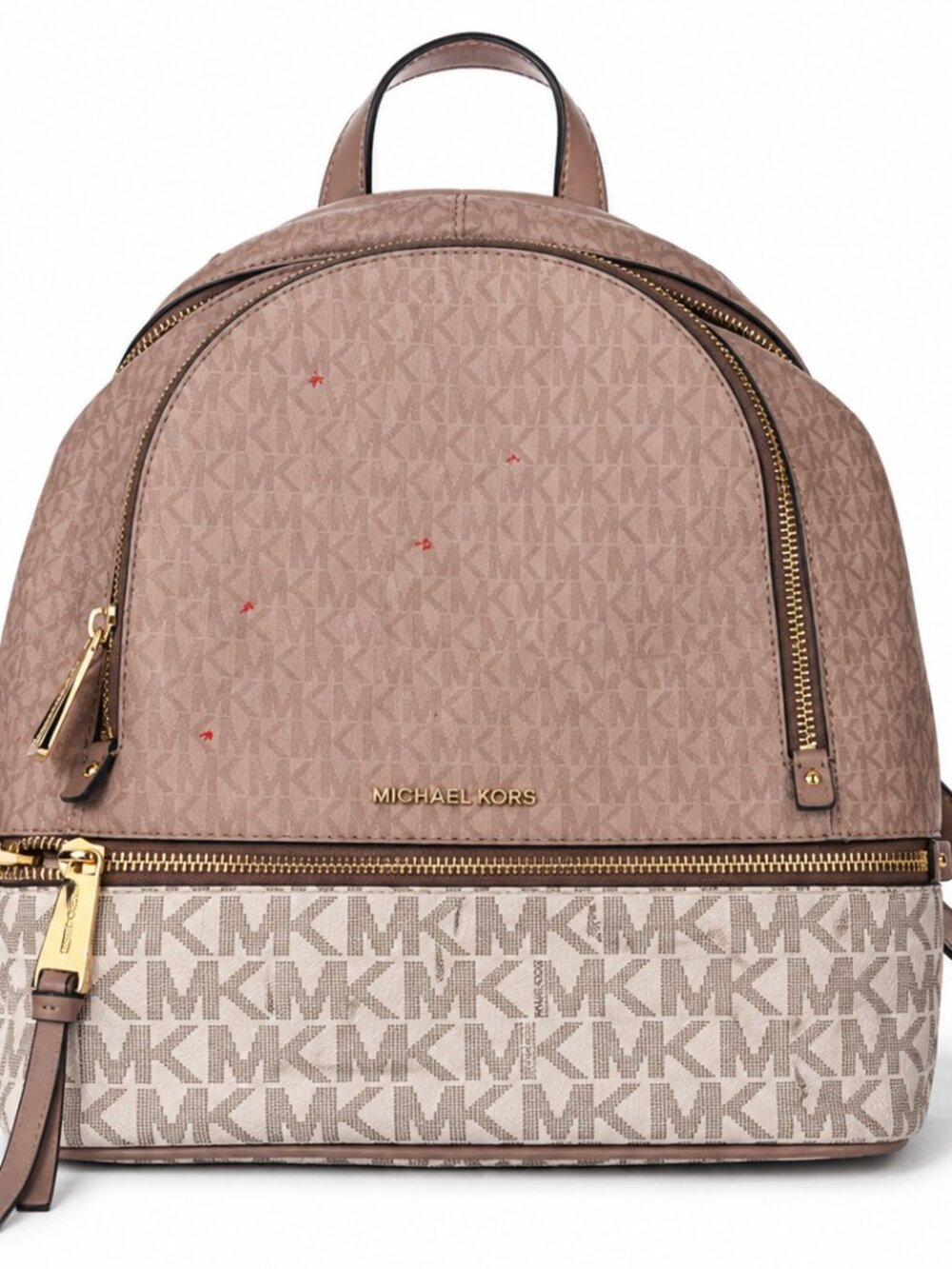 Michael Kors Pink & Vanilla Signature Backpack